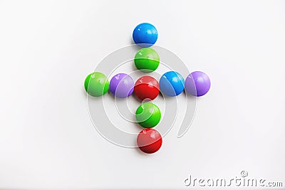 A multicolored mathematical signs made of children`s toys Stock Photo