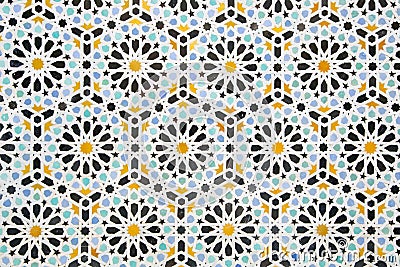 Multicolored moroccan decoration of a wall, texture Stock Photo