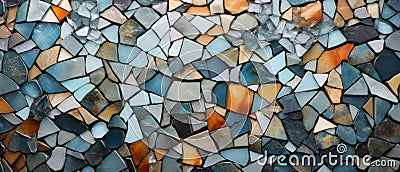 Multicolored mosaic. Colorful tiles. Colors of the rainbow. Close-up of smalta Stock Photo