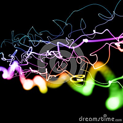 Multicolored neon lines Stock Photo