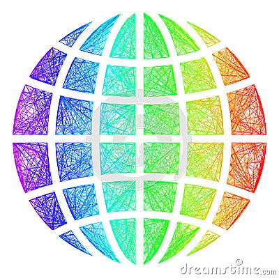 Multicolored Network LGBT World Vector Illustration