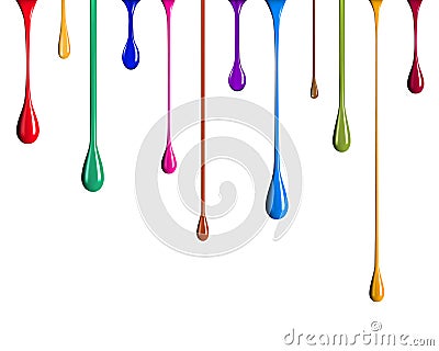 Multicolored paint drips Vector Illustration