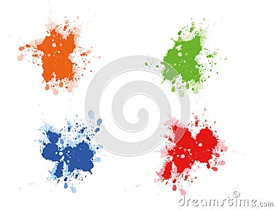 Multicolored paint splats Stock Photo