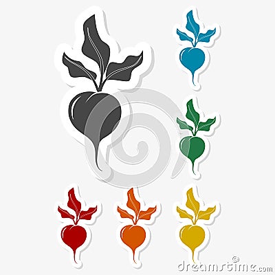 Multicolored paper stickers - Sugar beet Vector Illustration