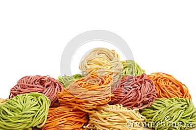 Multicolored pasta Stock Photo