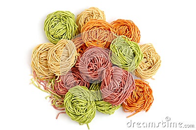 Multicolored pasta Stock Photo