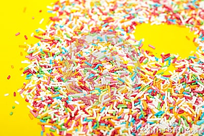 Multicolored Pastel background or colorful texture with top view. Pastel tasty fluffy sweet mini marshmallows. Minimal Stock Photo