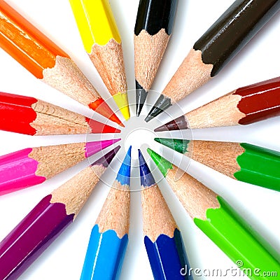 Multicolored pencils Stock Photo