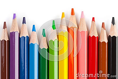 Multicolored pencils Stock Photo