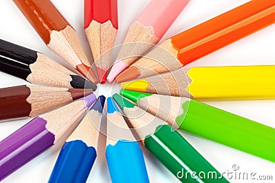 Multicolored pencils Stock Photo