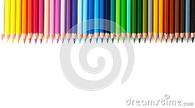 Multicolored pencils isolated Stock Photo