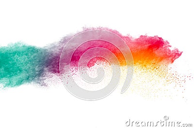 Multicolored powder splatted Stock Photo