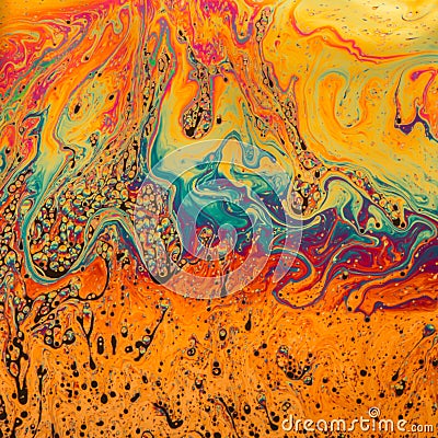 Multicolored psychedelic soap bubble abstract background Stock Photo