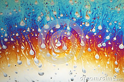 Multicolored rainbow soap bubble, psychedelic background. Abstract liquid colors and texture Stock Photo