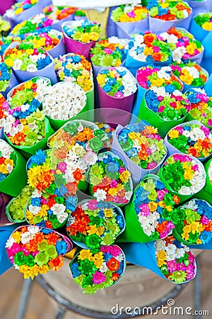 Multicolored small flowers Stock Photo