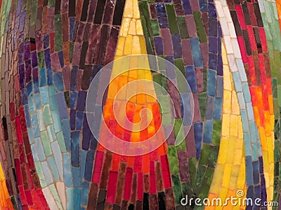 Multicolored smalt mosaic from glass peaces Stock Photo