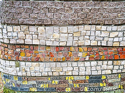 Multicolored smalt mosaic from glass and stone pieces Stock Photo