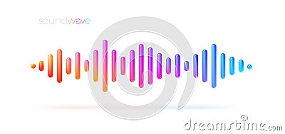 Multicolored sound wave equalizer. Vector Illustration