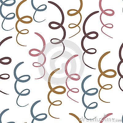 Multicolored spirals pattern; birthday wrapping paper; seamless vector pattern EPS10 Vector Illustration