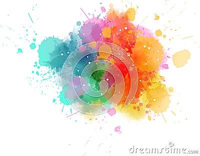 Multicolored splash watercolor blot Vector Illustration