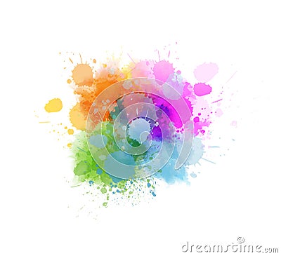 Multicolored splash watercolor blot Vector Illustration