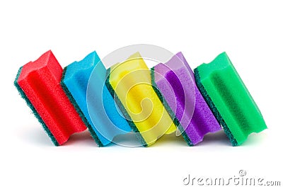 Multicolored sponges Stock Photo