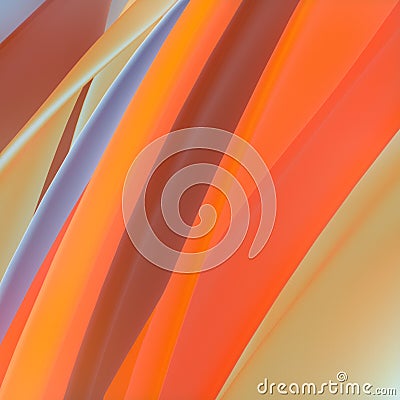 Multicolored stripes of wavy fabric. Abstract art background. Fabric design element. 3d rendering digital illustration Cartoon Illustration