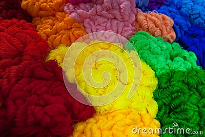 Multicolored threads Stock Photo