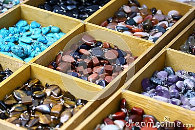 Multicolored trinket stones Stock Photo