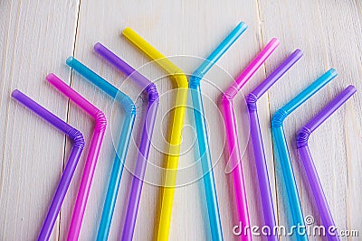Multicolored tubes for cocktails Stock Photo