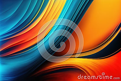 Multicolored waves colorful creative design Cartoon Illustration