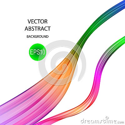 Multicolored waves on the white background. Vector design Vector Illustration