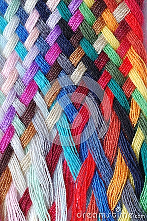 Multicolored Wool Braid Stock Photo