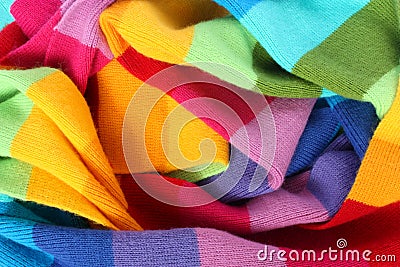 Multicolored wool scarf Stock Photo