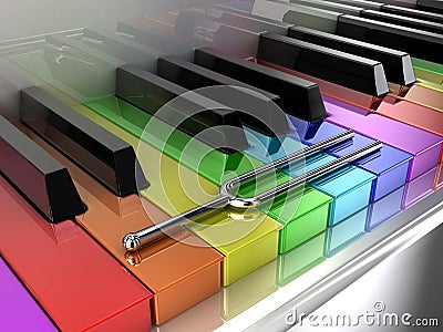 The multicoloured piano Stock Photo