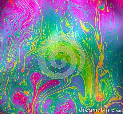 Multicoloured psychedelic soap bubble abstract background Stock Photo