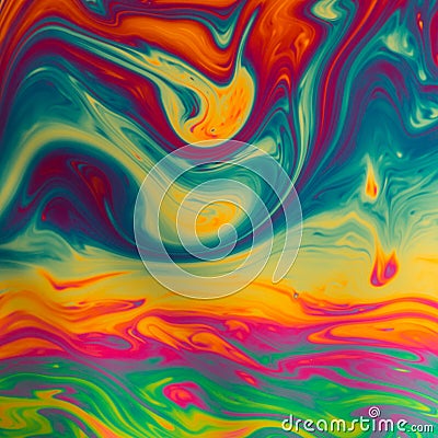 Multicoloured psychedelic soap bubble abstract background Stock Photo