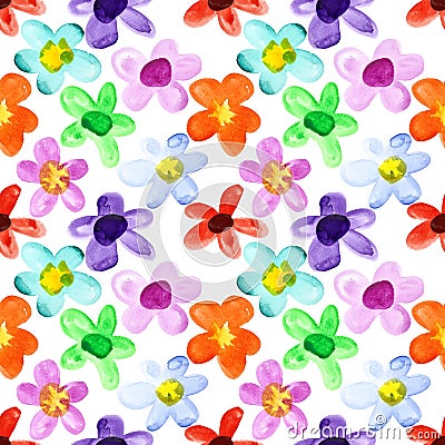 Multicoloured seamless floral pattern Stock Photo