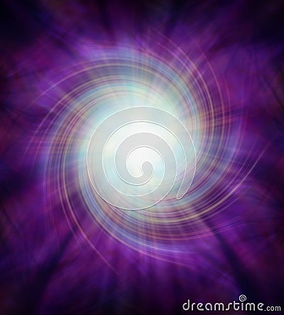 Purple Vortex spiralling energy light burst background Stock Photo