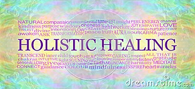 Spiritual Holistic Healing Word Cloud Banner Stock Photo