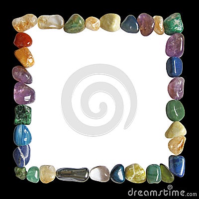 Crystal healing black and white square frame Stock Photo