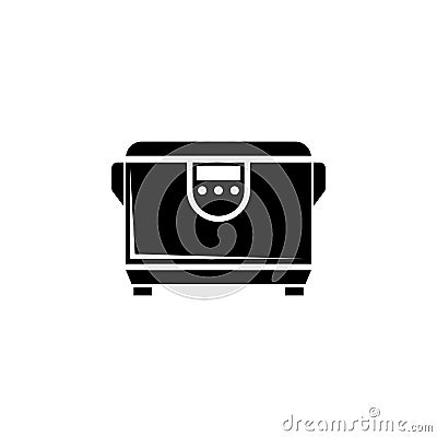 Multicooker, Kitchen Multi Cooker Machine. Flat Vector Icon illustration. Simple black symbol on white background. Multicooker, Cartoon Illustration