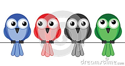 Multicultural birds Vector Illustration