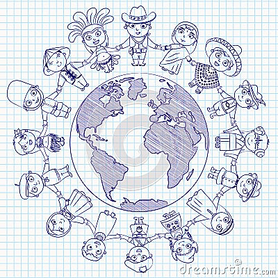 Multicultural character Vector Illustration