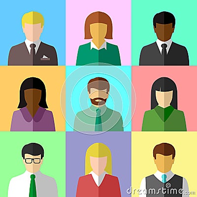 Multicultural group of people in flat design Vector Illustration