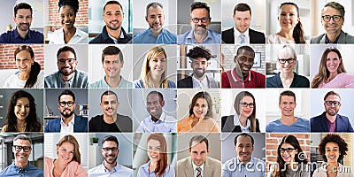 Multicultural Faces Photo Collage. Portrait Stock Photo