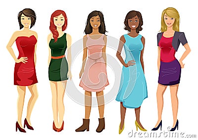 Multicultural Women Vector Illustration