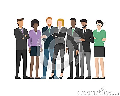 Multiethnic business team Vector Illustration