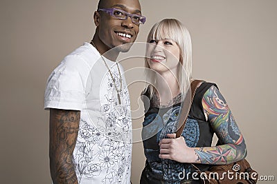 Multiethnic Couple Smiling Stock Photo