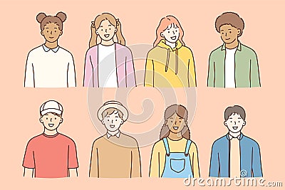 Multiethnic friendship, students international day concept Vector Illustration